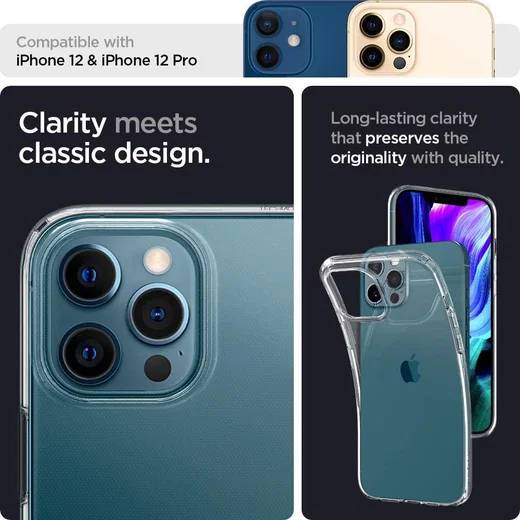 Spigen Liquid Crystal iPhone 12 / 12 Pro Hoesje Transparant afbeelding 5
