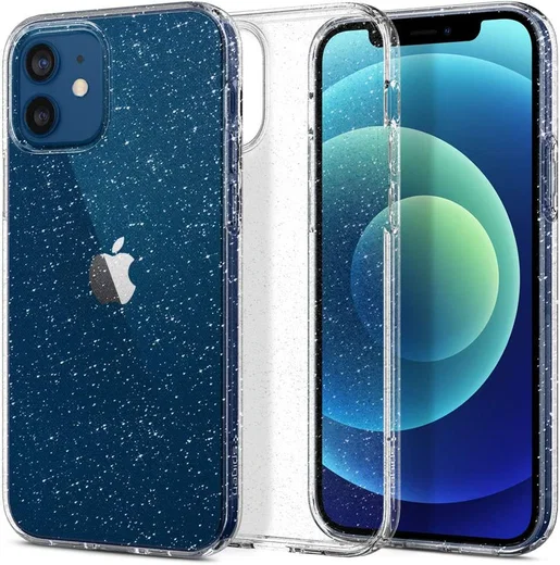 Spigen Liquid Crystal iPhone 12 / 12 Pro Hoesje Glitter Crystal Quartz afbeelding 1