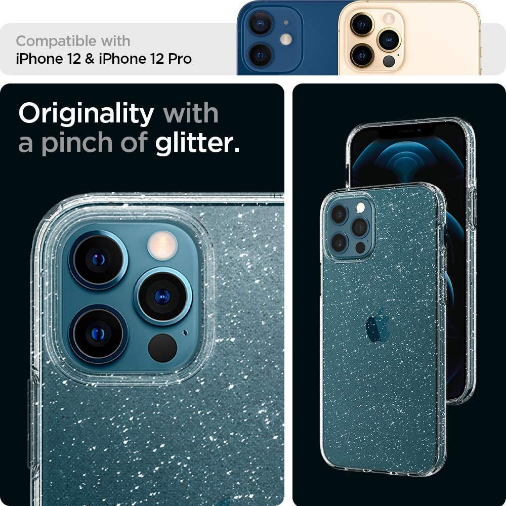 Spigen Liquid Crystal iPhone 12 / 12 Pro Hoesje Glitter Crystal Quartz afbeelding 3