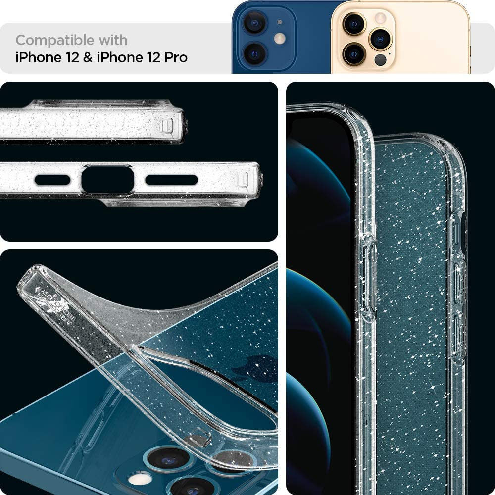 Spigen Liquid Crystal iPhone 12 / 12 Pro Hoesje Glitter Crystal Quartz afbeelding 4