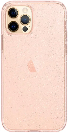Spigen Liquid Crystal iPhone 12 / 12 Pro Hoesje Glitter Rose Quartz afbeelding 4
