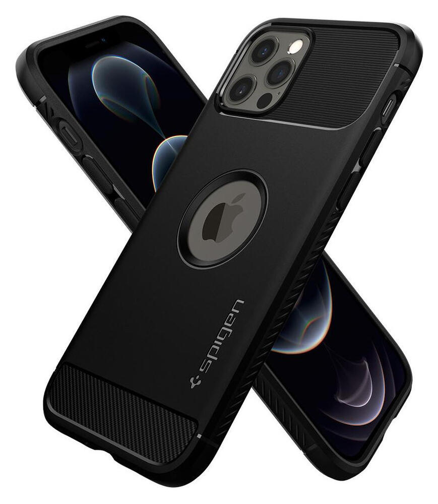 Spigen Rugged Armor Apple iPhone 12 / 12 Pro Hoesje Zwart afbeelding 2
