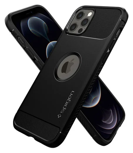 Spigen Rugged Armor Apple iPhone 12 / 12 Pro Hoesje Zwart afbeelding 2