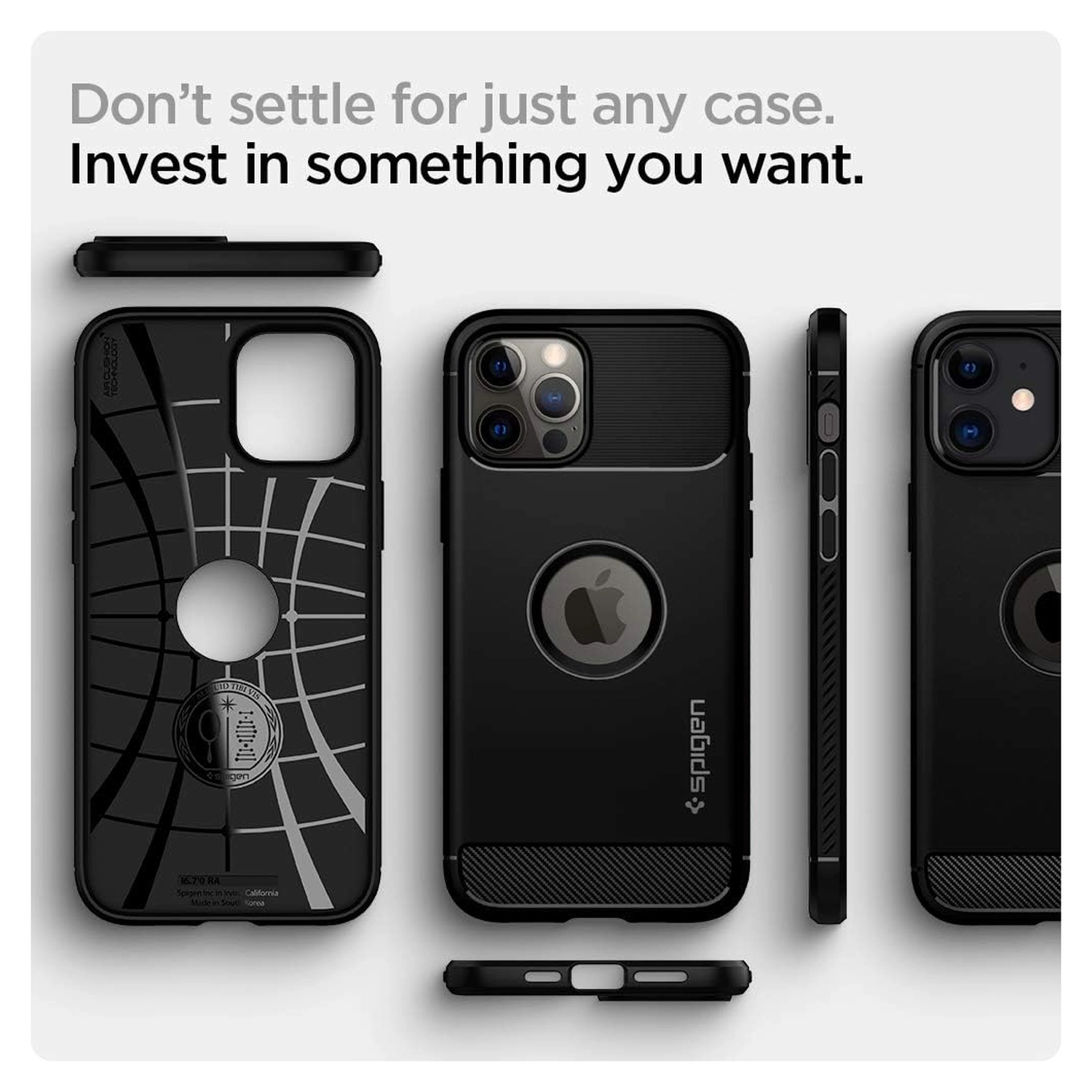 Spigen Rugged Armor Apple iPhone 12 / 12 Pro Hoesje Zwart afbeelding 5