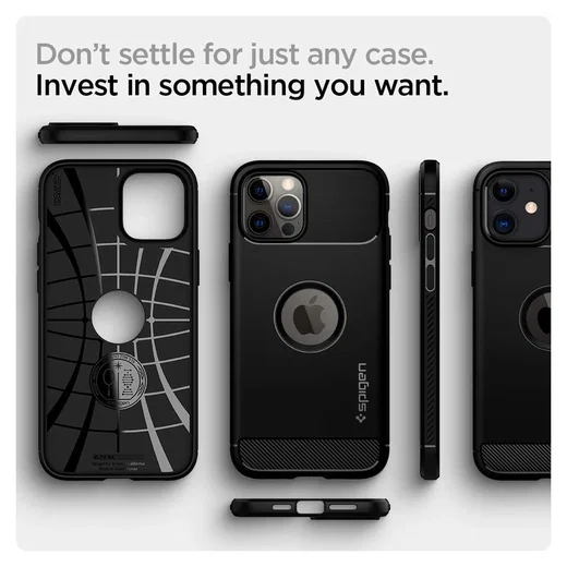 Spigen Rugged Armor Apple iPhone 12 / 12 Pro Hoesje Zwart afbeelding 5