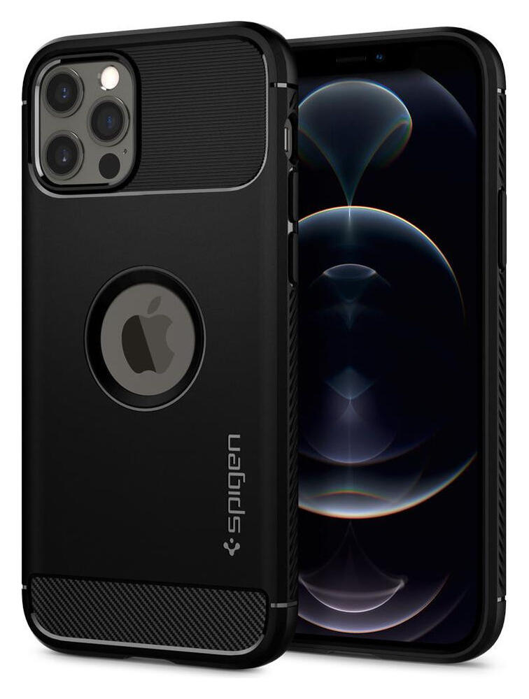 Spigen Rugged Armor Apple iPhone 12 / 12 Pro Hoesje Zwart afbeelding 1