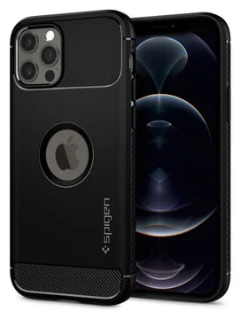 Spigen Rugged Armor Apple iPhone 12 / 12 Pro Hoesje Zwart