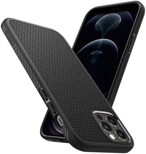 Spigen Liquid Air Apple iPhone 12 / 12 Pro Flexibel Hoesje Mat Zwart afbeelding 2