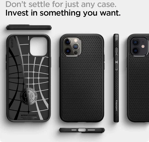 Spigen Liquid Air Apple iPhone 12 / 12 Pro Flexibel Hoesje Mat Zwart afbeelding 7