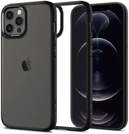 Spigen Ultra Hybrid Apple iPhone 12 / 12 Pro Hoesje Transparant/Zwart afbeelding 1
