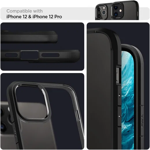 Spigen Ultra Hybrid Apple iPhone 12 / 12 Pro Hoesje Transparant/Zwart afbeelding 3