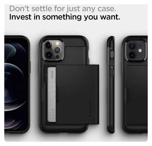 Spigen Slim Armor CS Apple iPhone 12 / 12 Pro Hoesje Zwart afbeelding 4