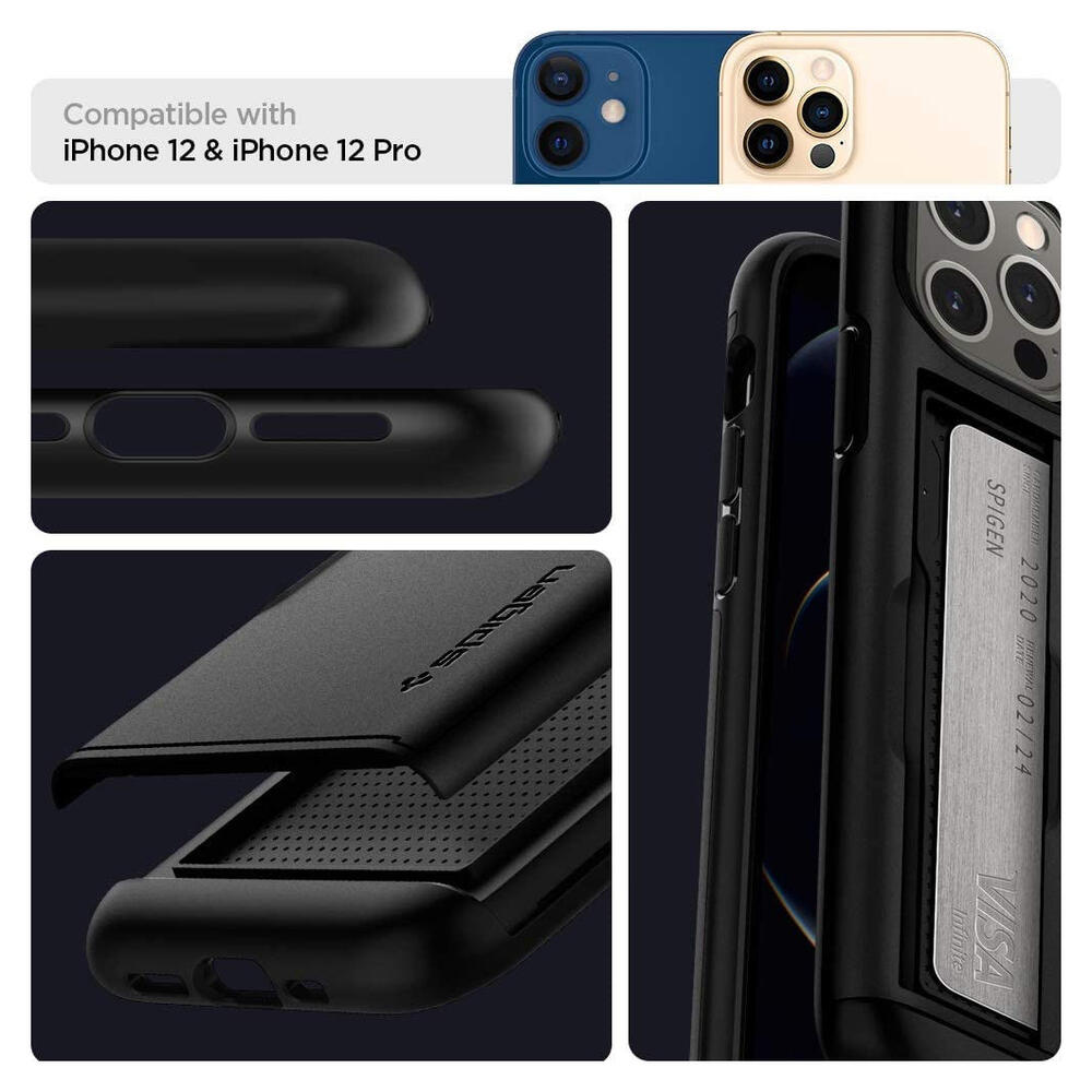 Spigen Slim Armor CS Apple iPhone 12 / 12 Pro Hoesje Zwart afbeelding 7