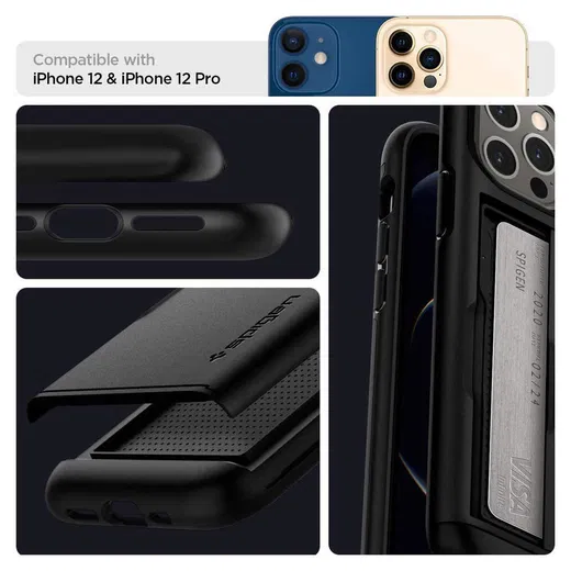Spigen Slim Armor CS Apple iPhone 12 / 12 Pro Hoesje Zwart afbeelding 7