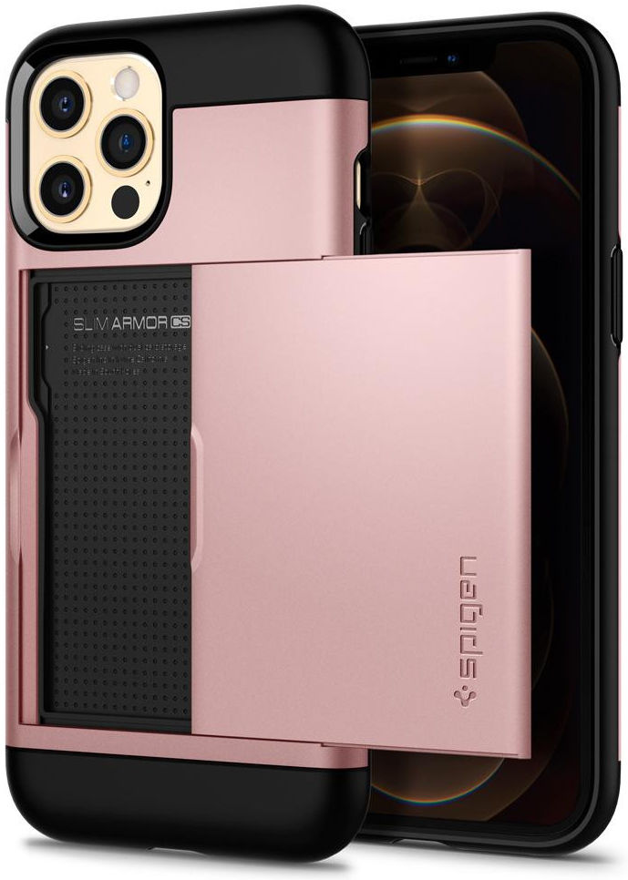 Spigen Slim Armor CS Apple iPhone 12 / 12 Pro Hoesje Roze Goud afbeelding 1
