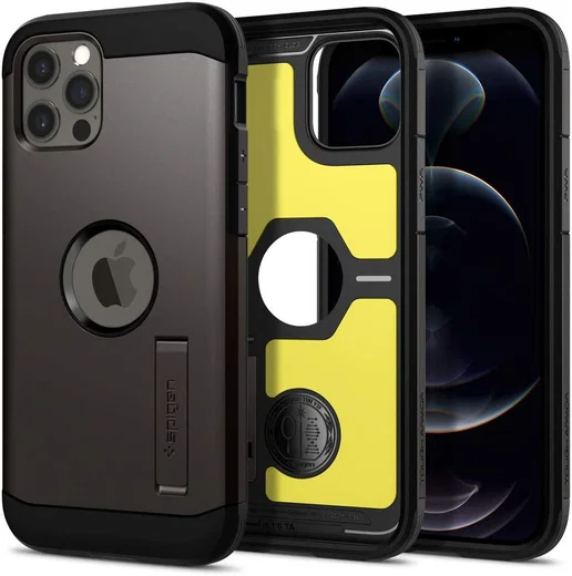 Spigen Tough Armor Apple iPhone 12 / 12 Pro Hoesje Gunmetal afbeelding 1
