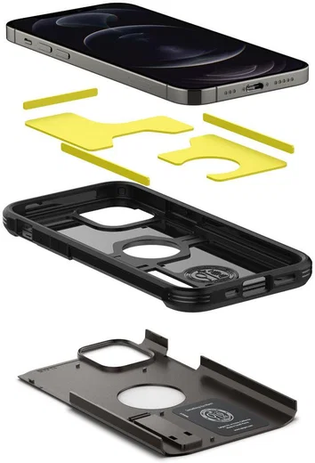 Spigen Tough Armor Apple iPhone 12 / 12 Pro Hoesje Gunmetal afbeelding 2
