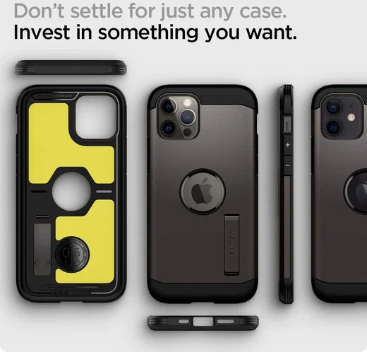 Spigen Tough Armor Apple iPhone 12 / 12 Pro Hoesje Gunmetal afbeelding 6