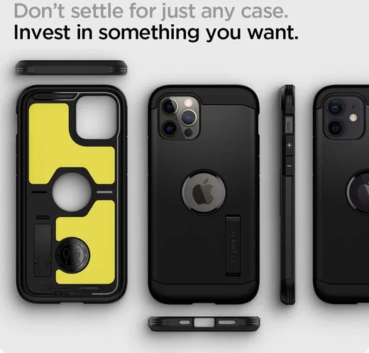 Spigen Tough Armor Apple iPhone 12 / 12 Pro Hoesje Zwart afbeelding 4