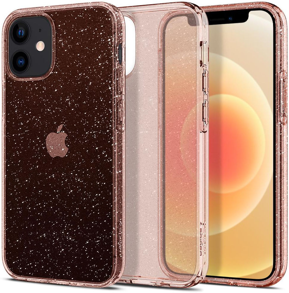 Spigen Liquid Crystal Apple iPhone 12 Mini Hoesje Glitter Roze Quartz afbeelding 8