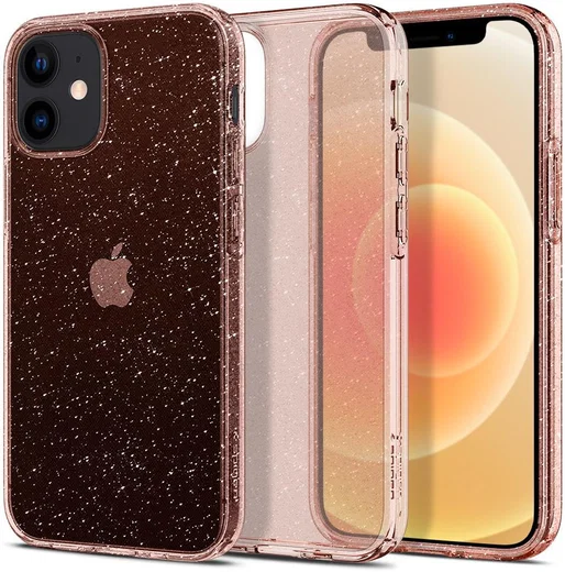 Spigen Liquid Crystal Apple iPhone 12 Mini Hoesje Glitter Roze Quartz afbeelding 8