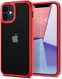 Spigen Ultra Hybrid Apple iPhone 12 Mini Hoesje Transparant/Rood afbeelding 1
