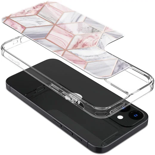 Spigen Cyrill Cecile Apple iPhone 12 Mini Hoesje Pink Marble afbeelding 3