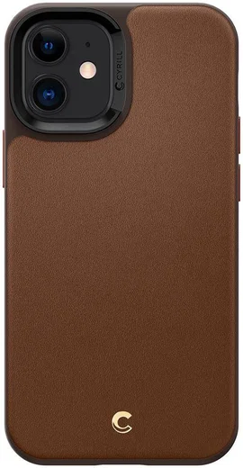 Spigen Cyrill Leather Brick Apple iPhone 12 Mini Hoesje Zwart afbeelding 2