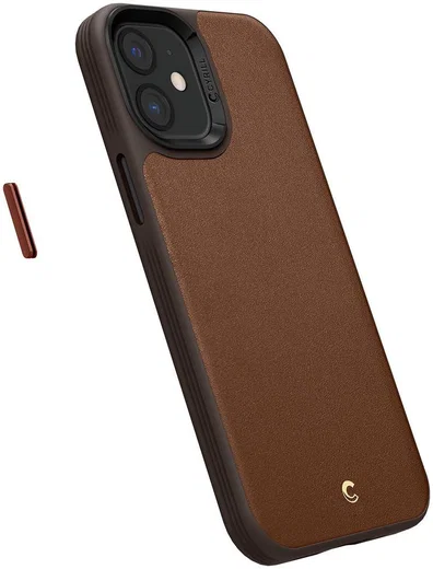 Spigen Cyrill Leather Brick Apple iPhone 12 Mini Hoesje Zwart afbeelding 3