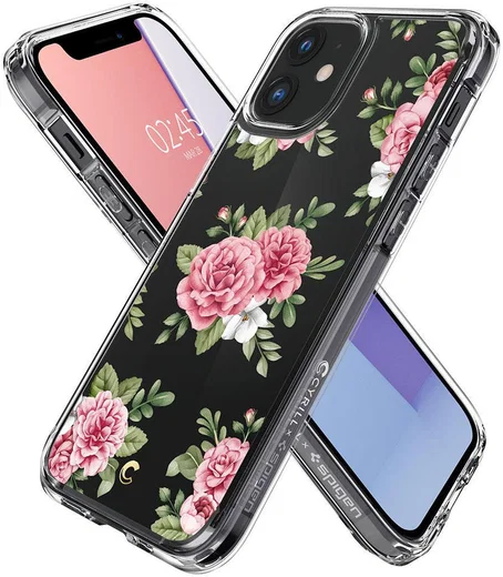 Spigen Cyrill Cecile Apple iPhone 12 Mini Hoesje Pink Floral afbeelding 1