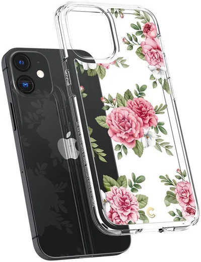 Spigen Cyrill Cecile Apple iPhone 12 Mini Hoesje Pink Floral afbeelding 3
