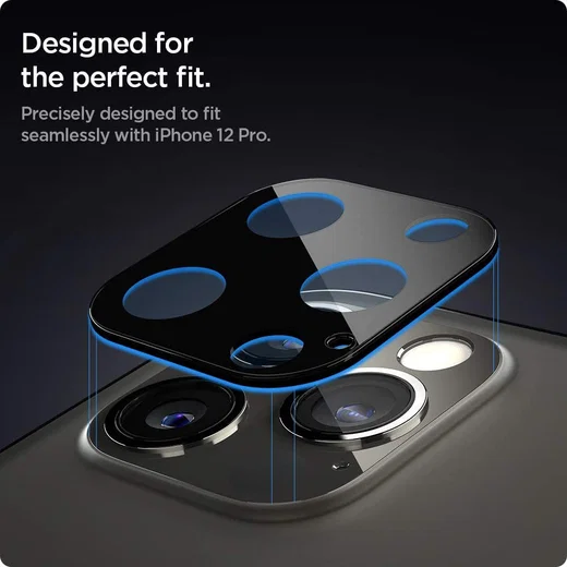 Spigen Optik Apple iPhone 12 Pro Camera Lens Protector (2-Pack) Zwart afbeelding 8