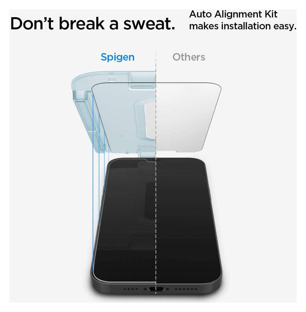 Spigen EZ Fit Glas.tR Apple iPhone 12 Mini Screen Protector (2-Pack) afbeelding 4