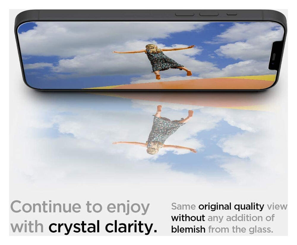 Spigen EZ Fit Glas.tR Apple iPhone 12 Mini Screen Protector (2-Pack) afbeelding 6