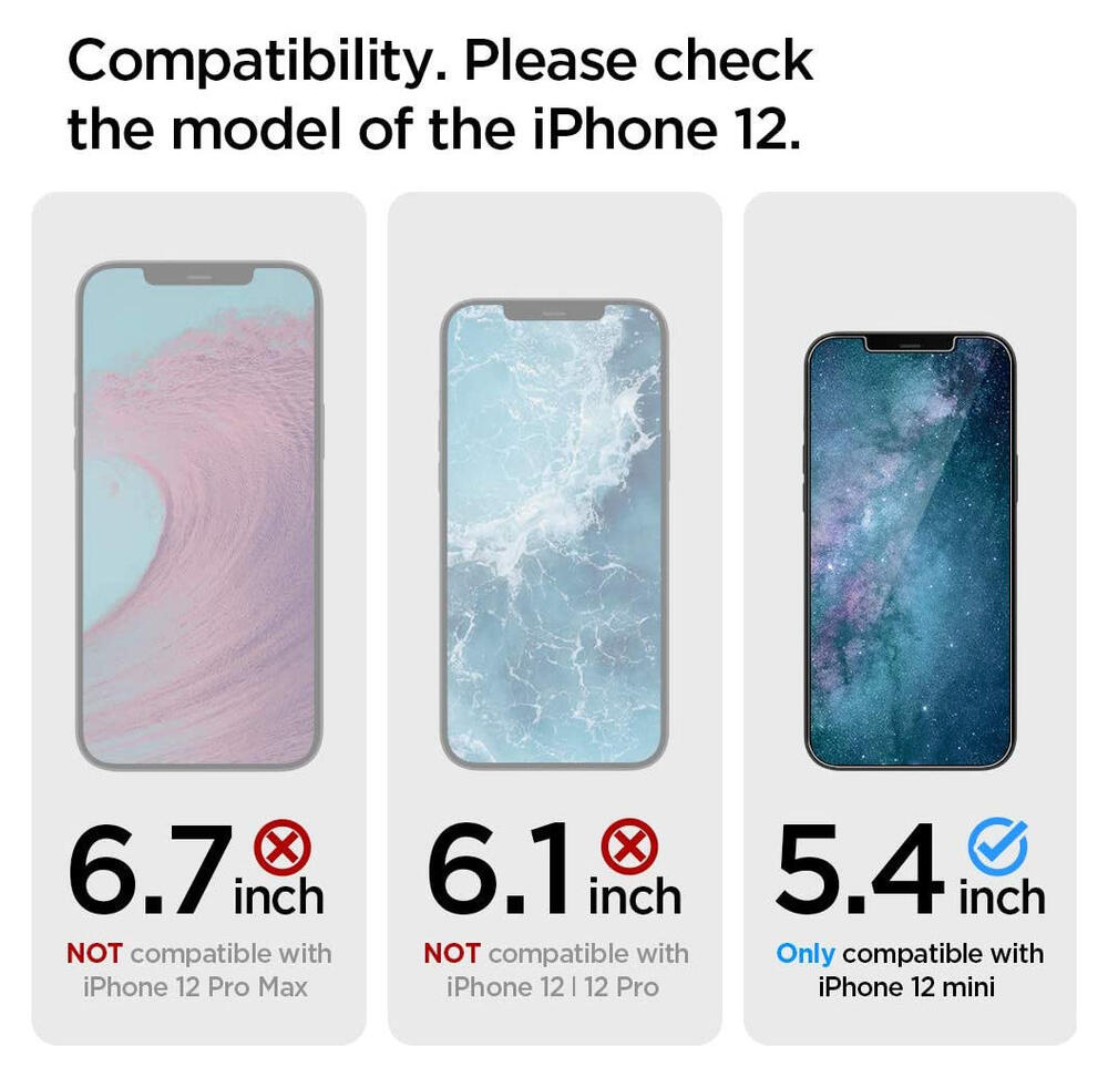 Spigen EZ Fit Glas.tR Apple iPhone 12 Mini Screen Protector (2-Pack) afbeelding 8