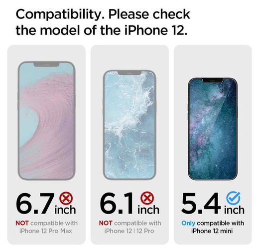 Spigen EZ Fit Glas.tR Apple iPhone 12 Mini Screen Protector (2-Pack) afbeelding 8