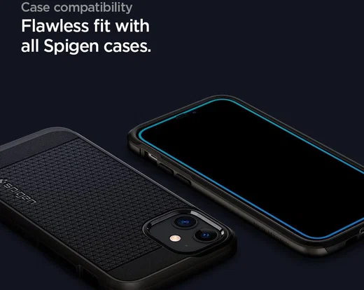 Spigen Tempered Glass Full Cover iPhone 12 Mini Zwart 2-Pack afbeelding 6