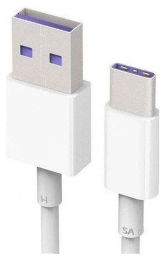 Originele Huawei Super Charge USB-A naar USB-C Kabel 5A 1 Meter Wit afbeelding 4
