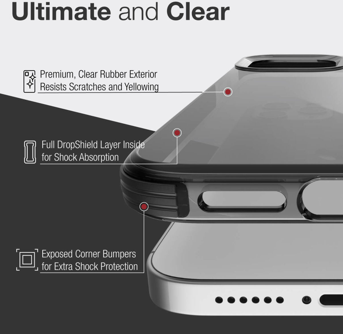 Raptic Clear Apple iPhone 12 Pro Max Hoesje Transparant/Zwart afbeelding 11