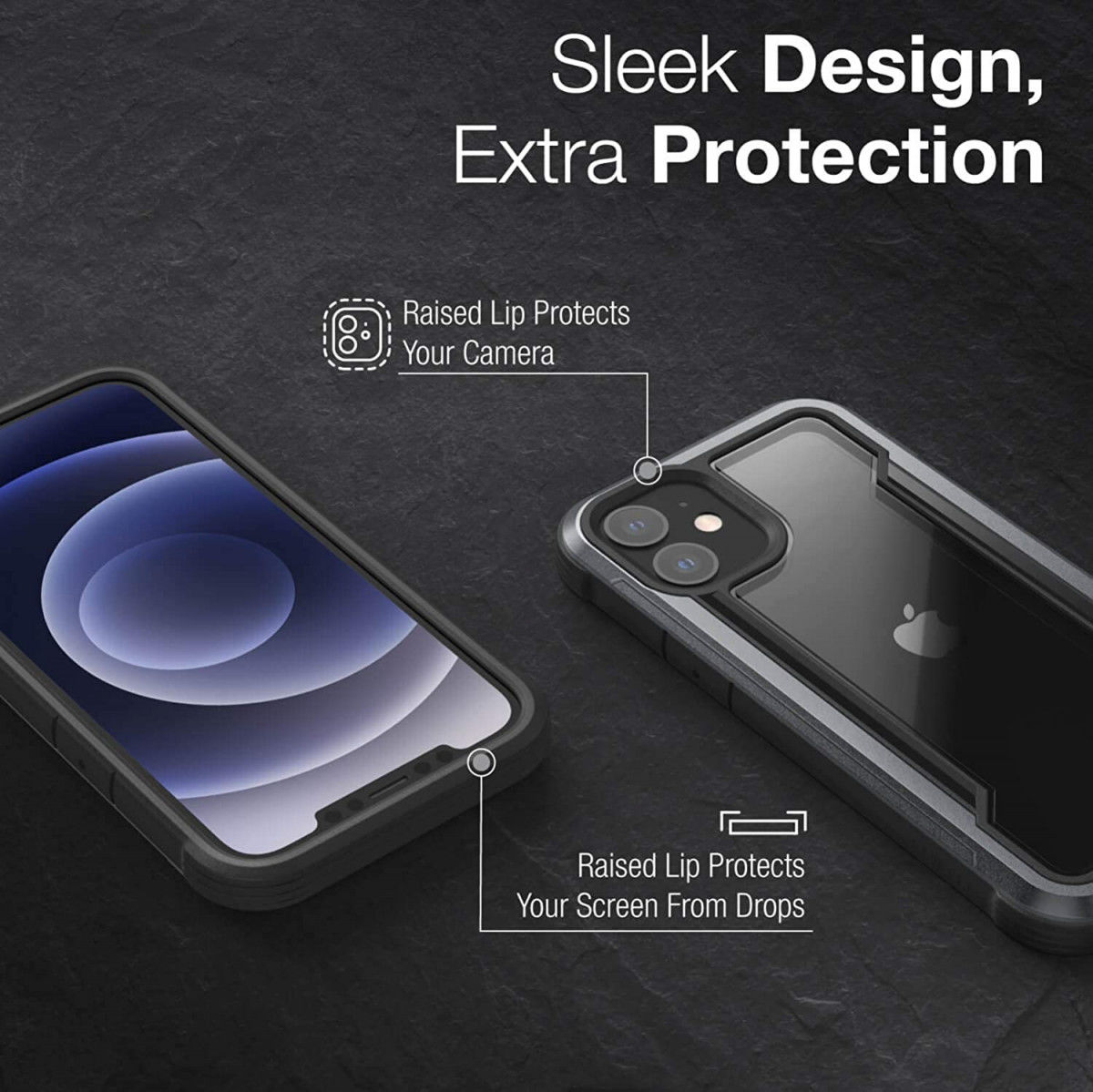 Raptic Shield Apple iPhone 12 Mini Hoesje Militair Getest Zwart afbeelding 7