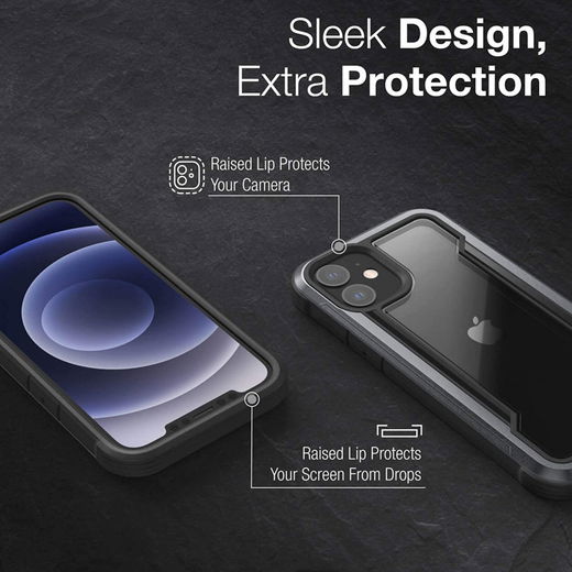 Raptic Shield Apple iPhone 12 Mini Hoesje Militair Getest Zwart afbeelding 7