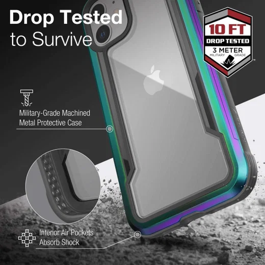 Raptic Shield Apple iPhone 12 Mini Hoesje Militair Getest Iridescent afbeelding 5