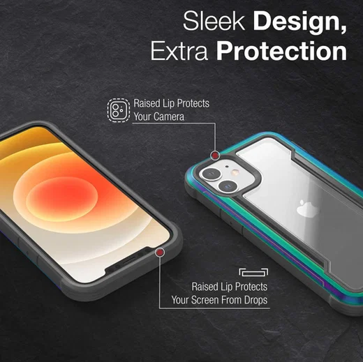 Raptic Shield Apple iPhone 12 Mini Hoesje Militair Getest Iridescent afbeelding 7