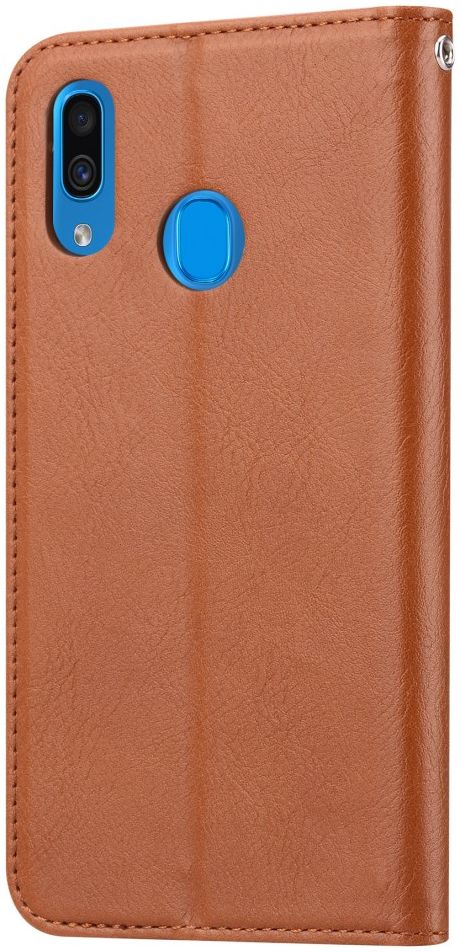 Samsung Galaxy A20e Portemonnee Hoesje Bruin met Standfunctie afbeelding 2