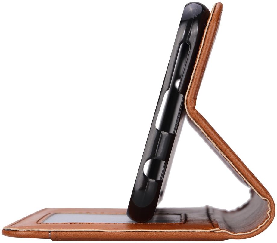 Samsung Galaxy A20e Portemonnee Hoesje Bruin met Standfunctie afbeelding 6