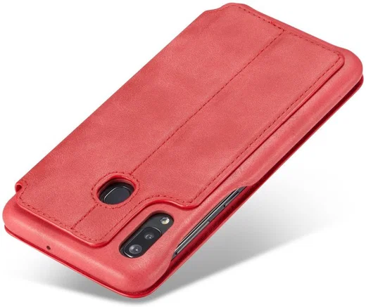LC.IMEEKE Samsung Galaxy A20e Portemonnee Hoesje Kunstleer Rood afbeelding 12