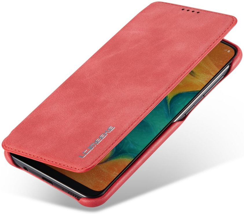 LC.IMEEKE Samsung Galaxy A20e Portemonnee Hoesje Kunstleer Rood afbeelding 13