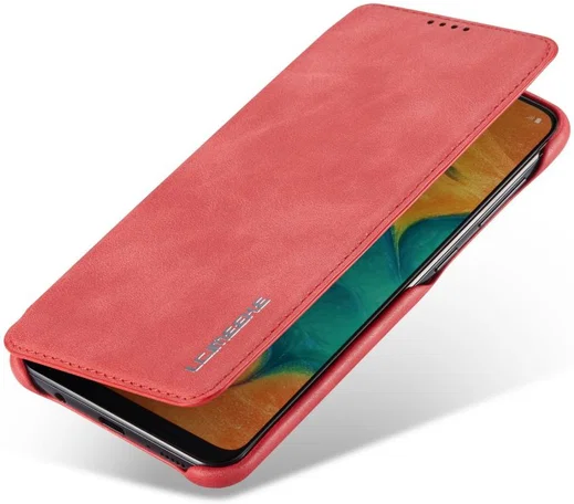 LC.IMEEKE Samsung Galaxy A20e Portemonnee Hoesje Kunstleer Rood afbeelding 13