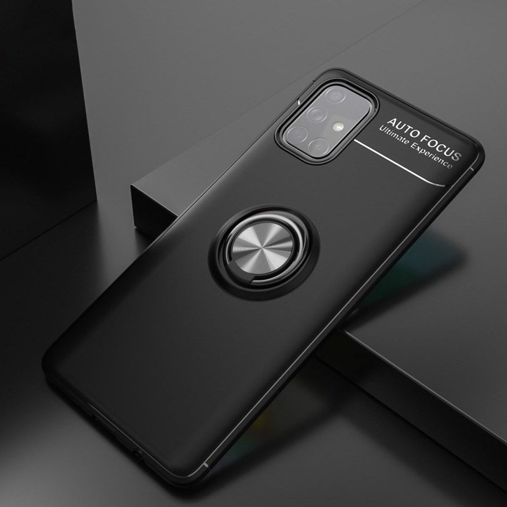 Samsung Galaxy a71 Hoesje met Ring Kickstand Zwart afbeelding 1