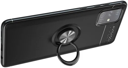 Samsung Galaxy a71 Hoesje met Ring Kickstand Zwart afbeelding 4